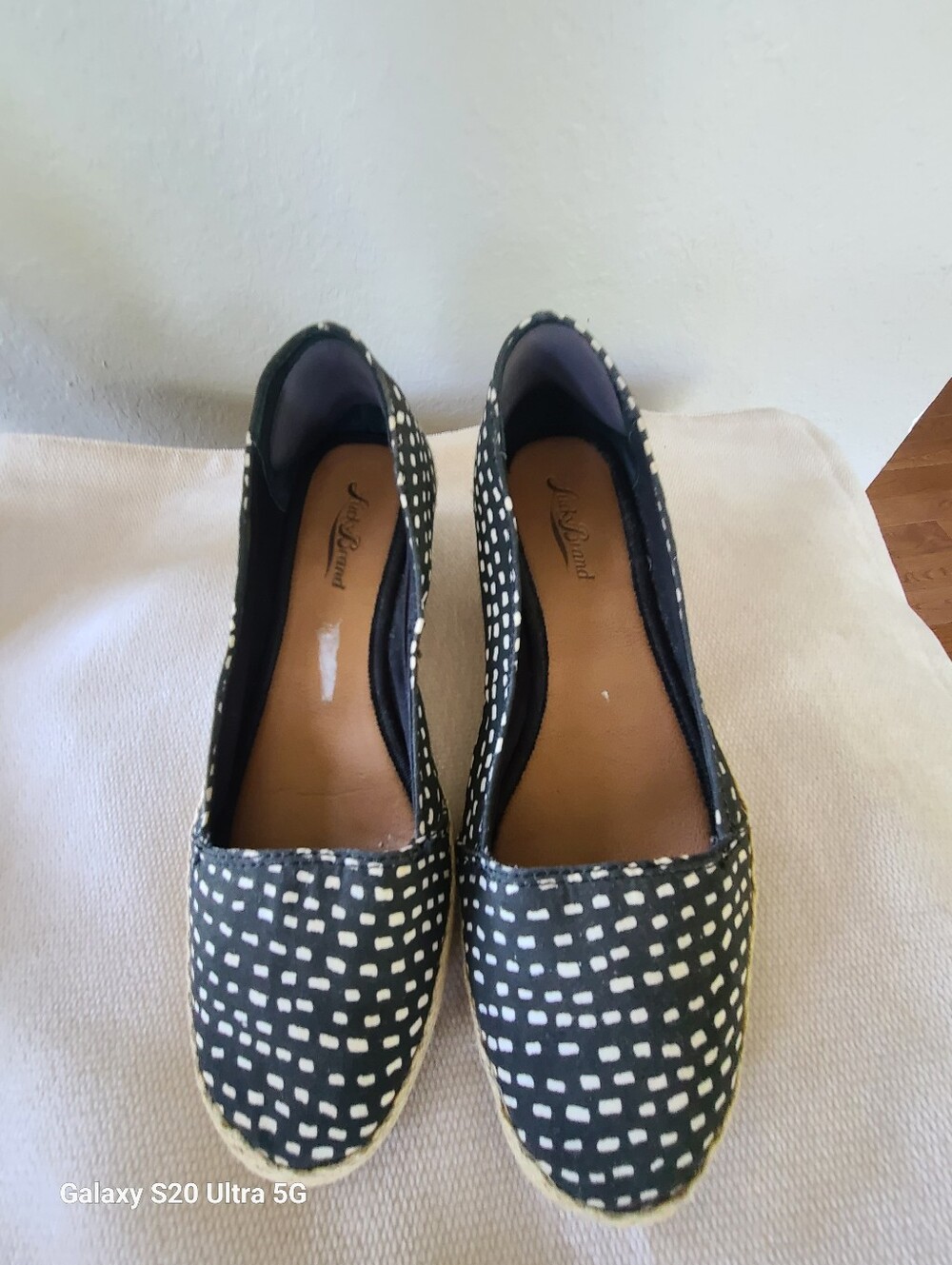Lucky Brand Womens Black and White Dot Espadrille Flats